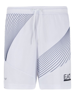 Мужские теннисные шорты EA7 Man Jersey Shorts - белый