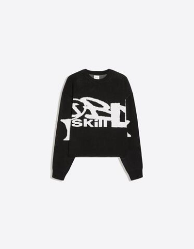 Мужской жаккардовый джемпер с графическим узором - BERSHKA