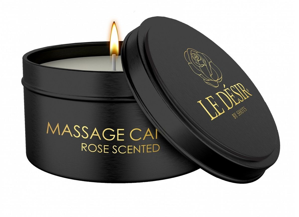 Массажная свеча с ароматом розы Massage Candle Rose Scented - 100 гр. (Цвет: черный)