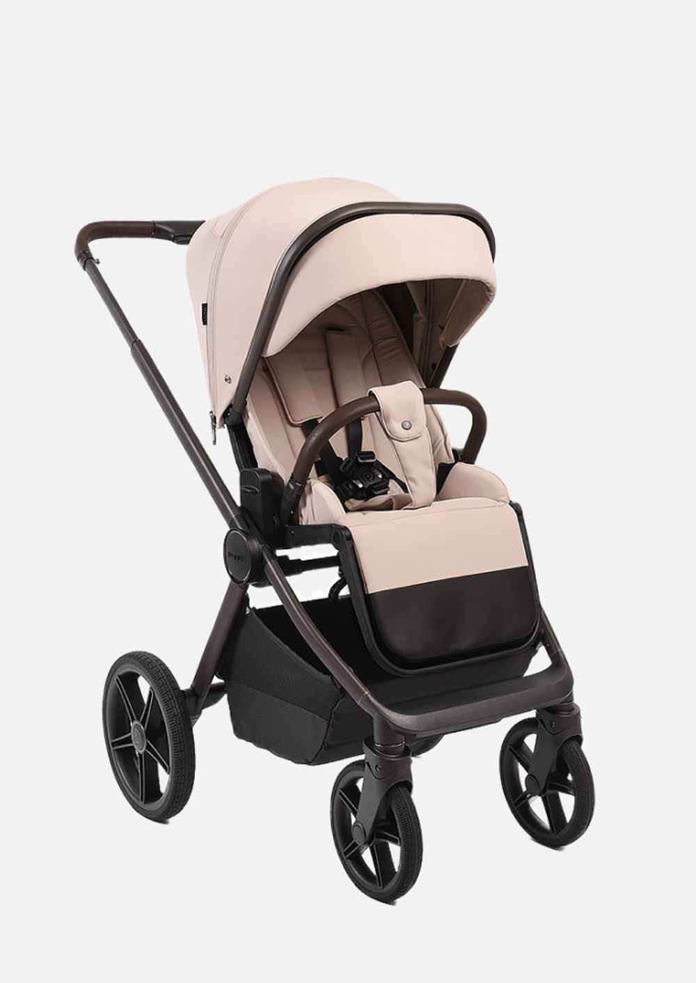 Peppy Коляска детская Monaco thermo 2 в 1 Beige (бежевый), рама серо-коричневая
