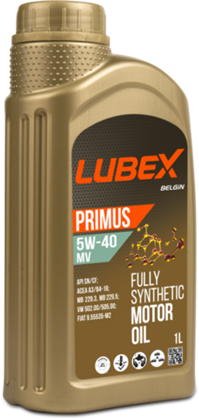 Масло Lubex Primus MV 5W40 SN/CF A3/B4 TT (1л) синтетика