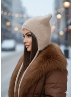 Шапка с ушками зимняя ангора вязаная