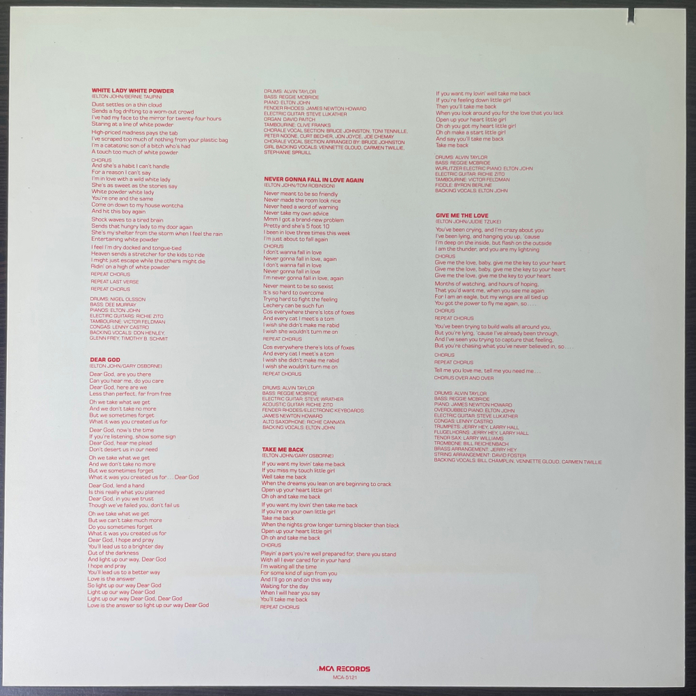 Elton John - 21 At 33 (США 1980г.)