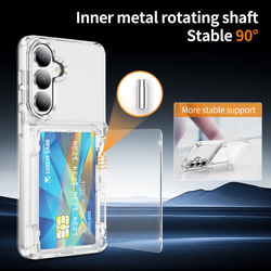 Прозрачный чехол Lumen Case с подставкой 2‑в‑1 и отделением для карт: Samsung Galaxy S25