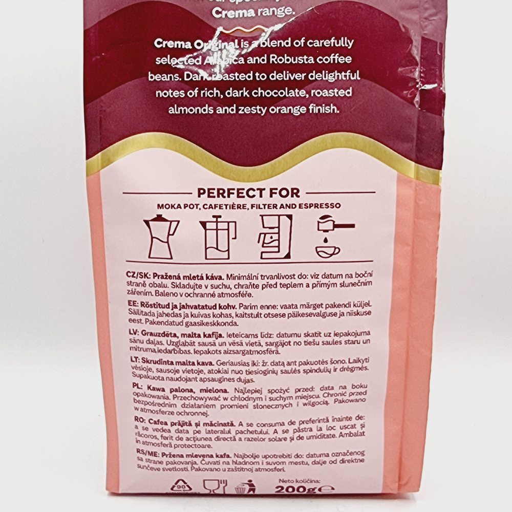 Кофе молотый Costa Coffee Caffe Crema Blend , 200 г (из Эстонии)
