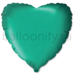 Фольгированная фигура, сердце, 18"/46СМ Сатин Green