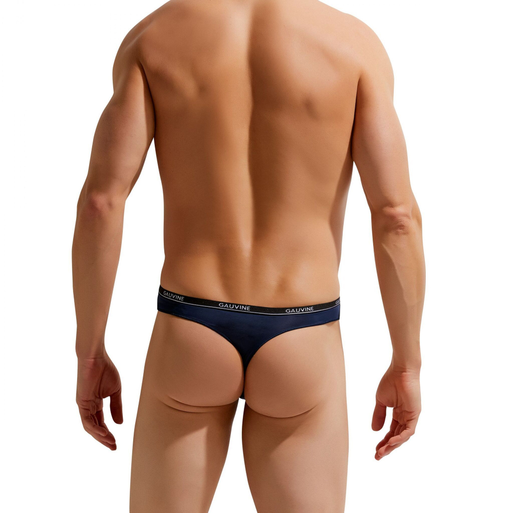 Мужские трусы-тонги с тонкой резинкой Second Skin Thong (Размер: S) (Цвет: черный)