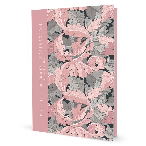 Ежедневник William Morris Inspiration (розовые и серые листья), 14х21 см, твердый переплет, 128 стр, Контэнт