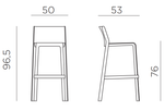 Стул пластиковый барный Nardi Trill Stool, тортора