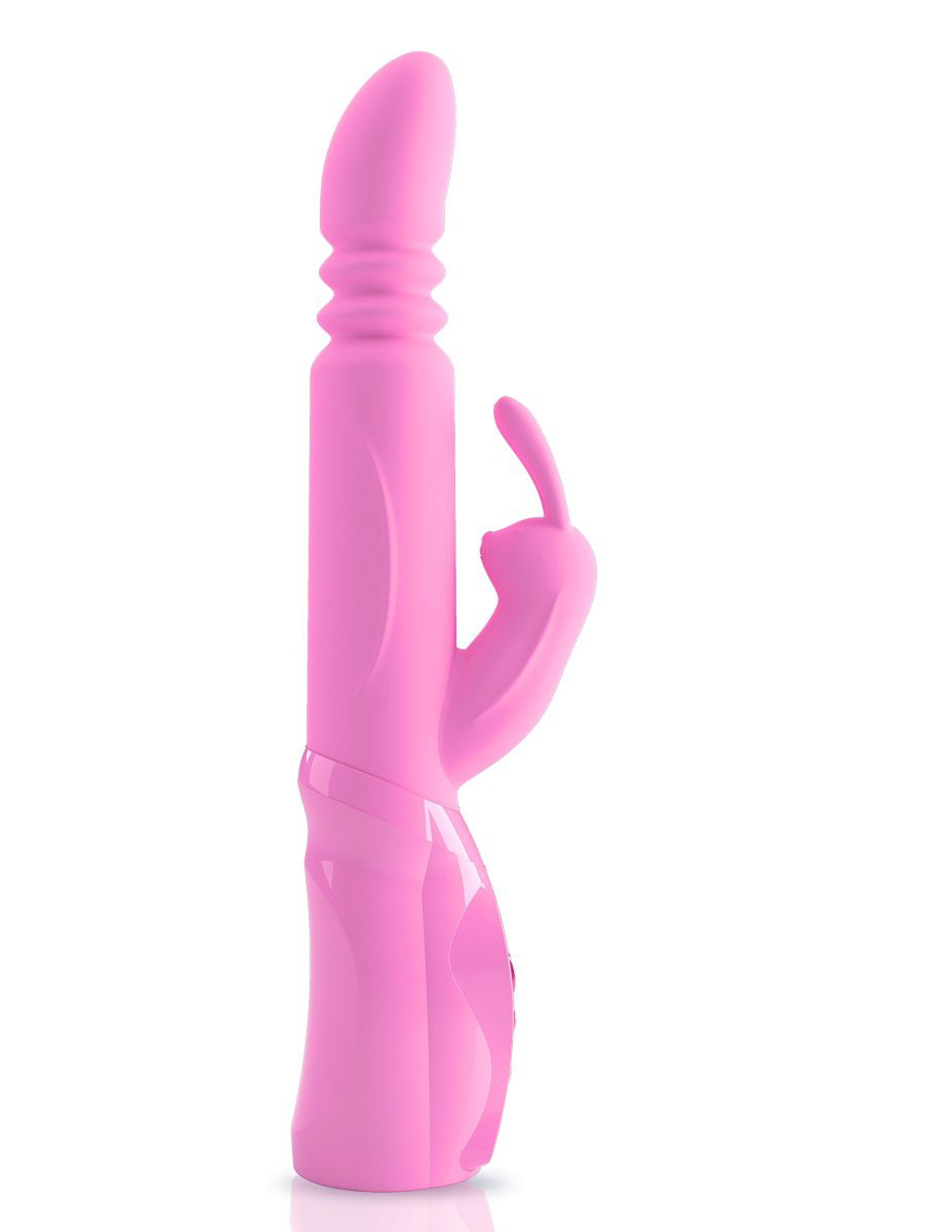 Розовый вибромассажёр с клиторальным зайчиком WOW! G-MOTION RABBIT - 26 см. (Цвет: розовый)