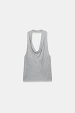 ТРИКОТАЖНЫЙ ТОП ХАЛТЕР С БЛЕСТЯЩЕЙ НИТЬЮ — ZARA