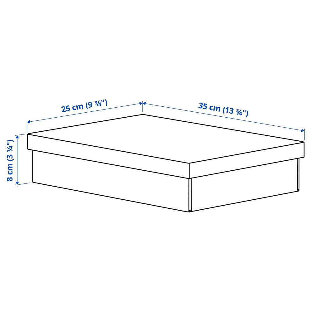 IKEA FJÄDERHARV  (ИКЕА ФЙЭДЕРХАРВ)  -  Коробка с крышкой - белый 25х35х8 см