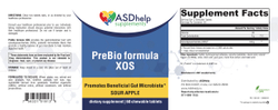 PreBIO Formula XOS (60 chewable tablets) — этикетка (Supplement Facts)
