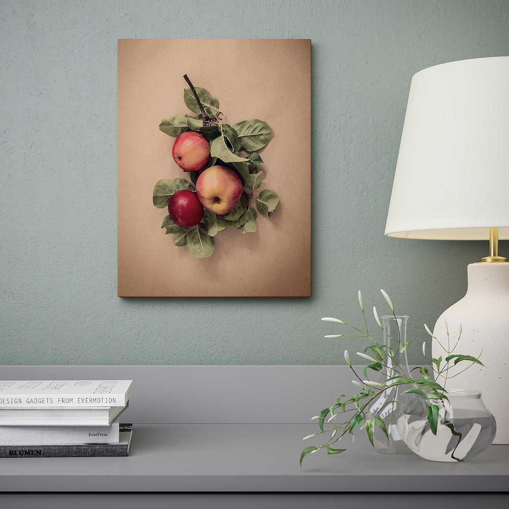 IKEA PJÄTTERYD (ИКЕА ПЙЭТТЕРУД) — Изображение, яблоки и листья, 30x40 см, фото 2