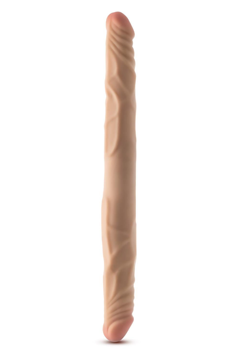 Телесный двусторонний фаллоимитатор 14 Inch Double Dong - 35,6 см. (Цвет: телесный)