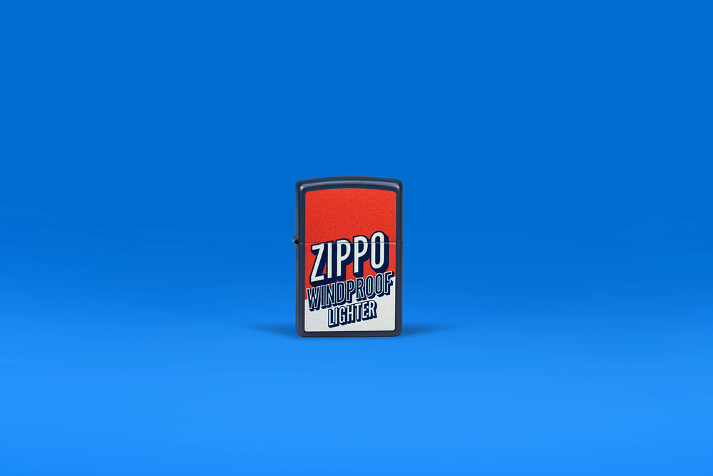 Зажигалка ZIPPO Color Block Design с покрытием Navy Matte, латунь/сталь, синяя, 38x13x57 мм, шт