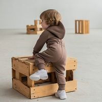 Комбинезон с капюшоном и карманами "Кокос" утепленный