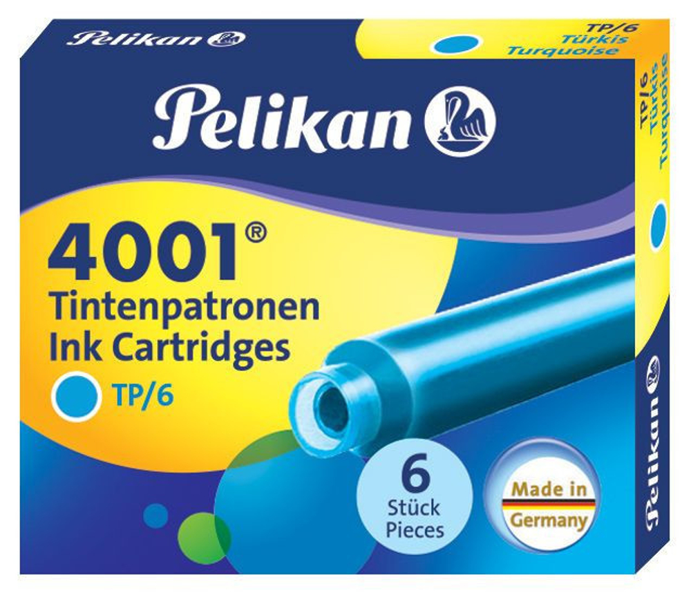 Картриджи - Pelikan, бирюзовые 6 шт.