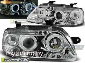Передние фары angel eyes chrome для Chevrolet Aveo T200