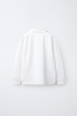 ZARA ОДНОТОННОЕ ПОЛО, БЕЛЫЙ
