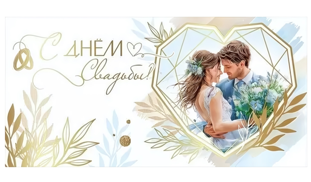 Конверт для денег "С Днём Свадьбы!" 50001047 (ТМ Праздник)