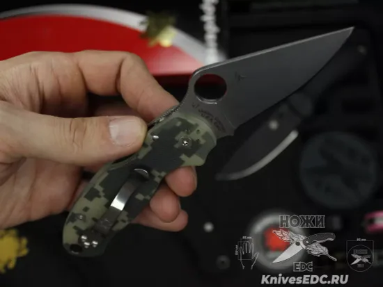 Нож складной Spyderco Para 3 223GPCMO c клинком из стали CPM-S45VN, рукоять камуляжный G10