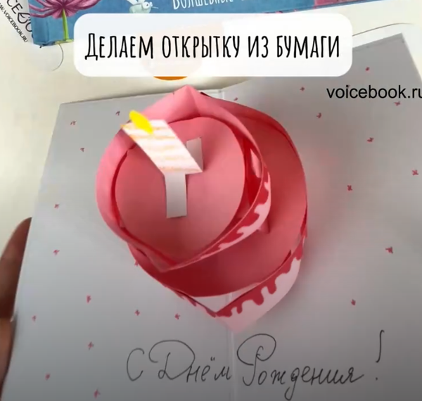 Делаем открытку с тортом