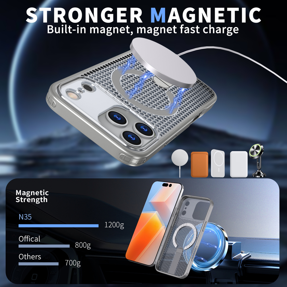 Прозрачный чехол Mesh Pro Magnetic Case для iPhone 17 Pro Max