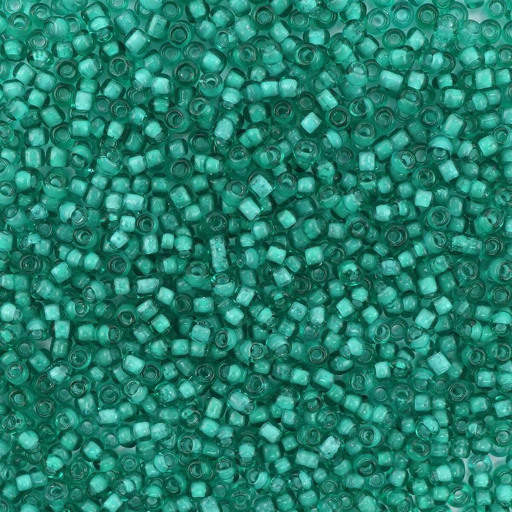 Бисер Astra&amp;Craft 11/0 (2.1 мм), 200 г (10х20 г), цв. 20А-3 изумруд/прозрачный с цветным центром