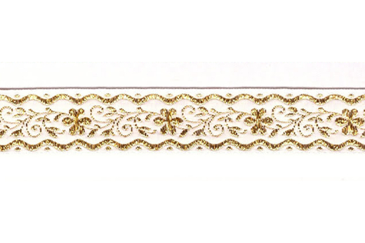 Тесьма жаккард с метанитом, с1857, рис.9016, ш. 2,2 см