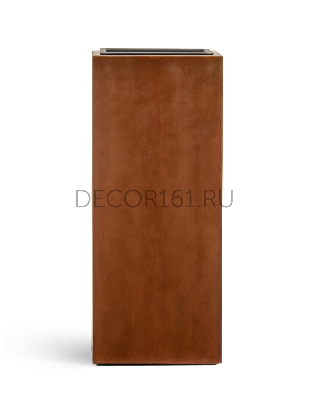 Кашпо TREEZ Effectory Corten Steel Высокий куб Бархатистая окись в-95 см 40х40 см 41.33-10-21-062-CS-95