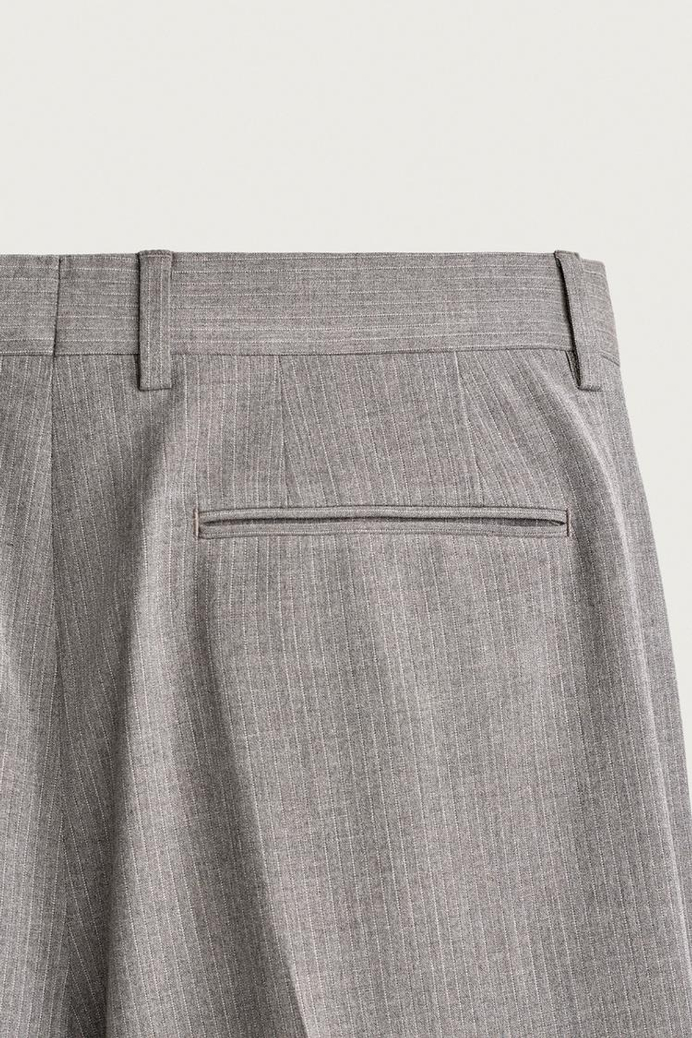 ZARA КОСТЮМНЫЕ БРЮКИ КЛАССИЧЕСКОГО КРОЯ В ПОЛОСКУ, СЕРЫЙ МЕЛАНЖ