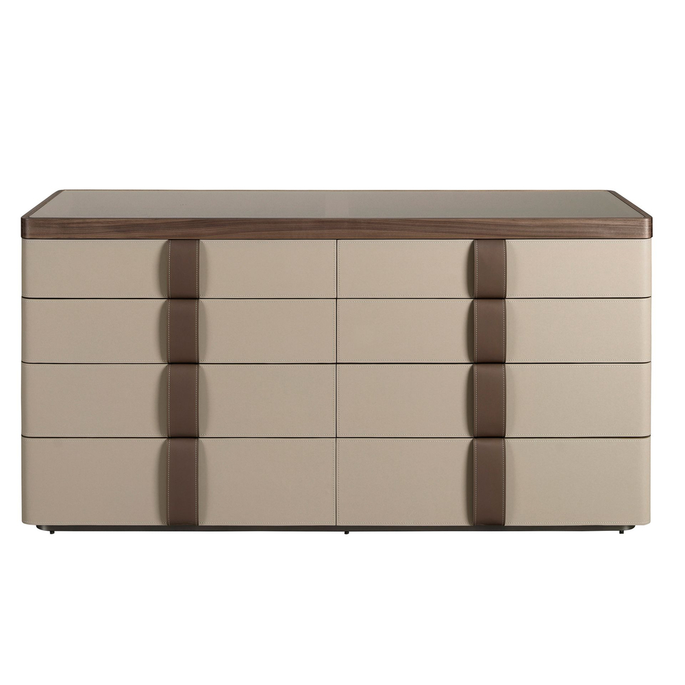 Комод Angel Cerda 7203 из кожи, ореха и полированной стали