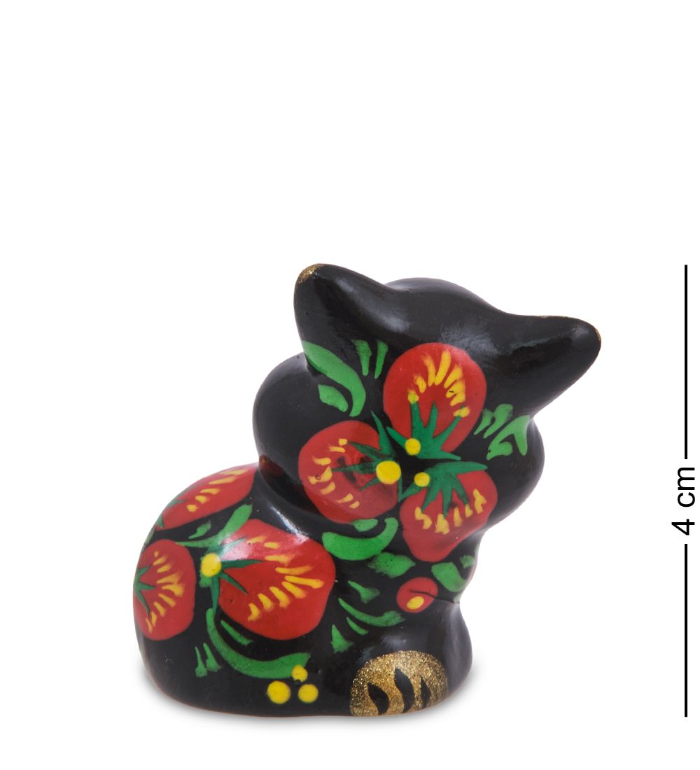 ГЛ- 966 Фигурка «Кот-Лапик» хохлома (Гжельский фарфор)