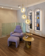 Pendant design lamp Golden Disc by Paolo Castelli