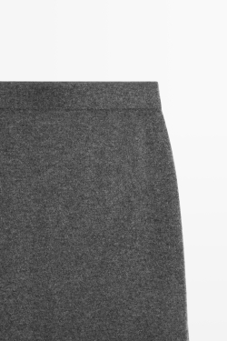 Massimo Dutti Трикотажная юбка из смесовой шерсти, средне-серый