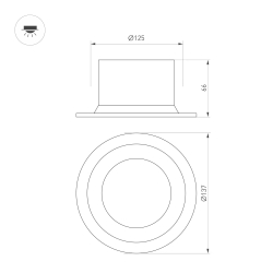 Светильник MS-DROP-BUILT-R137-24W Day4000 (WH, 90 deg, 230V) (Arlight, IP54 Металл, 5 лет) 040341