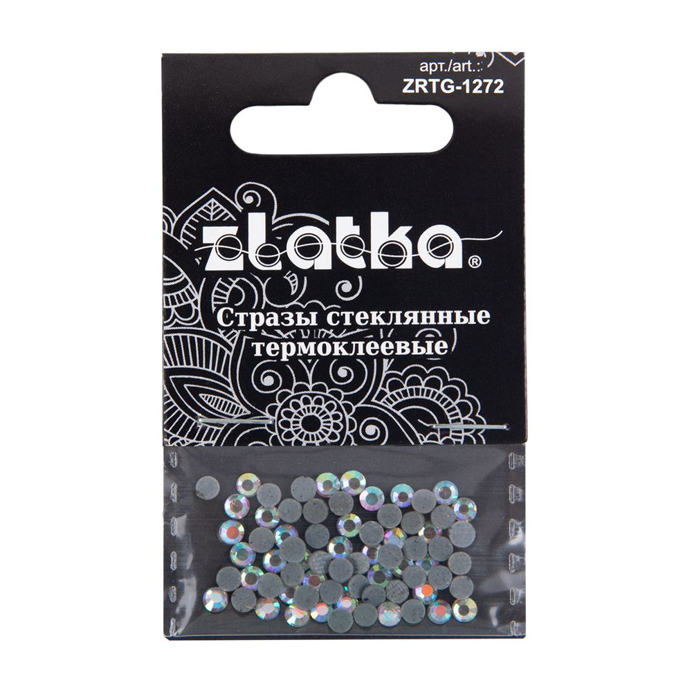 Стразы клеевые стекло 3.2 мм, 360 шт, SS12 №02 перламутровый (AB-crystal), Zlatka ZRTG-1272