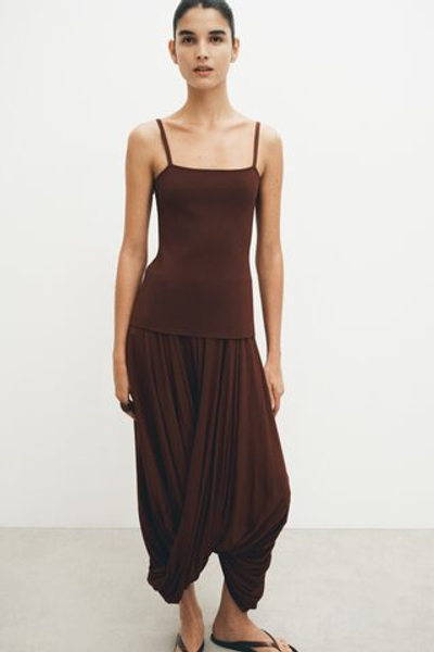 Платье из двух тканей с низом-баллон - H&M