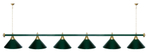Лампа STARTBILLIARDS 6 пл. (плафоны зеленые,штанга золотая,фурнитура золото)