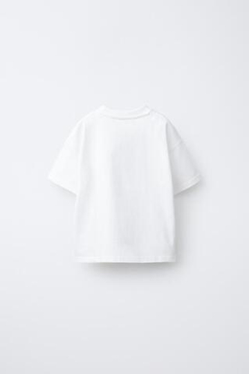 ZARA БАЗОВАЯ ФУТБОЛКА, БЕЛЫЙ