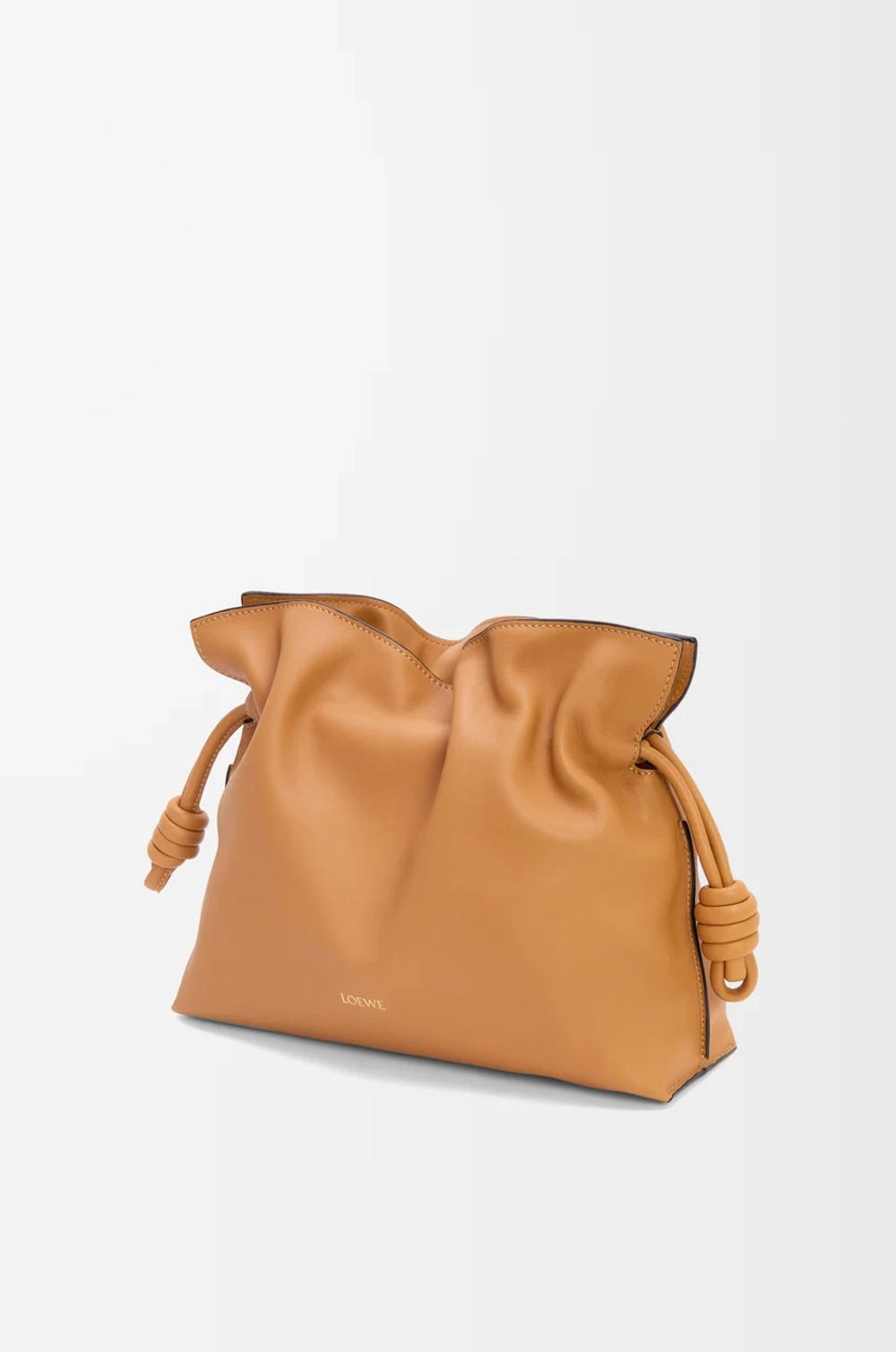 Loewe Сумка-клатч среднего размера Flamenco из телячьей кожи наппа, светло-коричневый