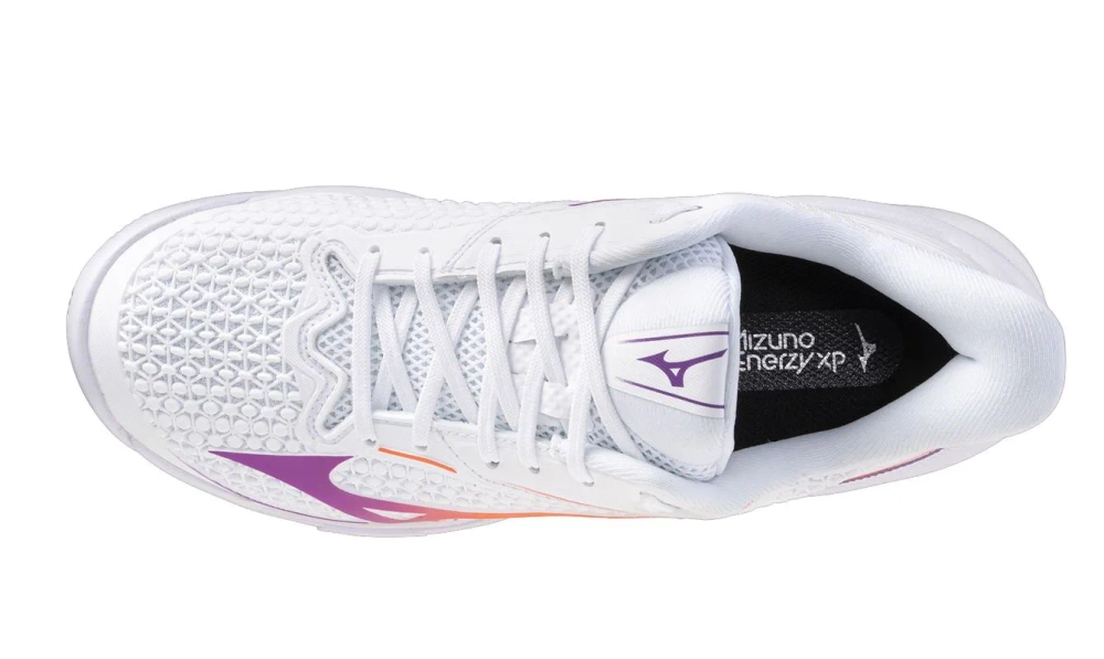 Женские Кроссовки теннисные Mizuno Wave Exceed Tour 7 CC - white/dahlia/lava orange