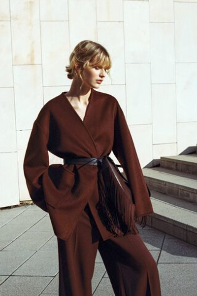 Короткое пальто из шерстяной смеси ручной работы - H&M