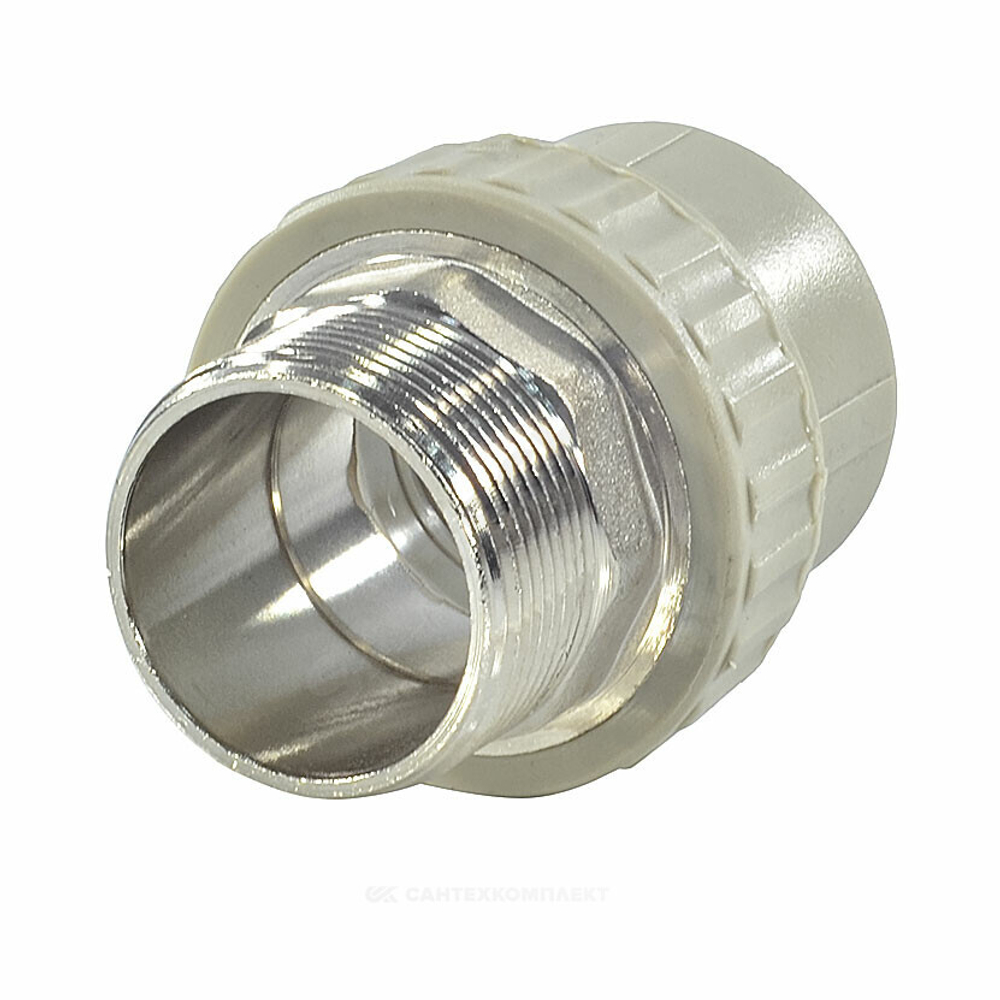 Муфта PP-R комбинированная серая Дн 40х1 1/2" НР под ключ VALFEX 10135240Г
