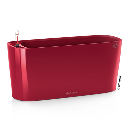 Кашпо Lechuza "Delta Complete scarlet red high gloss" (пластик), 40x15xH18 см