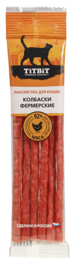 TITBIT Золотая коллекция колбаски Фермерские для кошек - 20 гр
