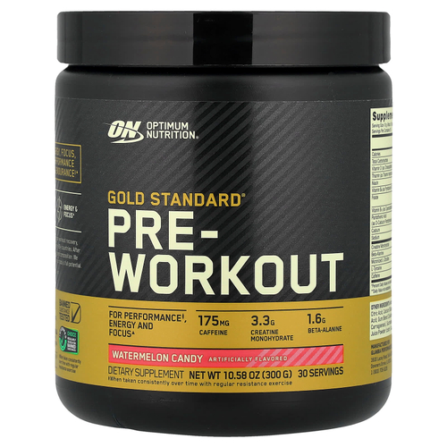 Optimum Nutrition, Gold Standard®, предтренировочный комплекс, арбузная конфета, 300 г (10,58 унции)