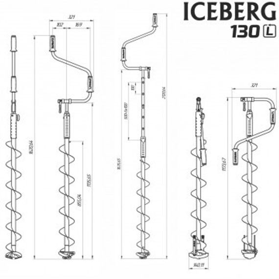 Ледобур Тонар ICEBERG-SIBERIA 130 (L)-1600 v3.0 (левое вращение) LA-130LS