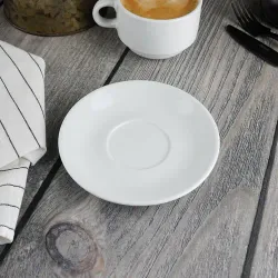 Чайная пара 240 мл белая d 9,2 см h6,3 см фарфор Glory Eco Stackable P.L. Proff Cuisine [6]